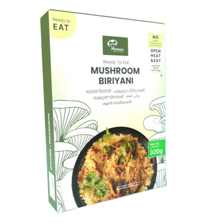 Mushroom biriyani ready to eat
